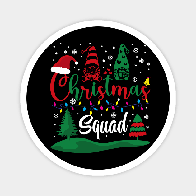 Christmas Squad Funny Shirt, Team Santa And Gnome Group Family Matching Christmas T-Shirt Magnet by DakhaShop